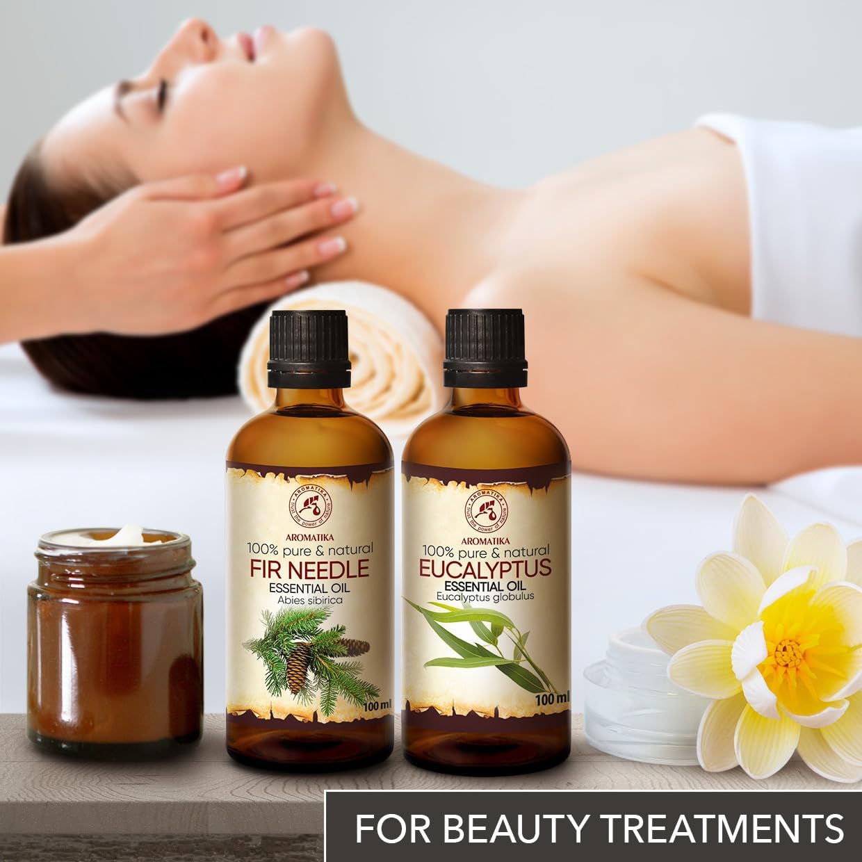 Ätherische Öle Set - 2x100ml - Fichtennadel Öl - Eukalyptusöl - Aromatherapie Geschenkset - Reine Nadelöle für Diffusers und Duftlampen - Öle für Seifenherstellung - Öle für Kerzen