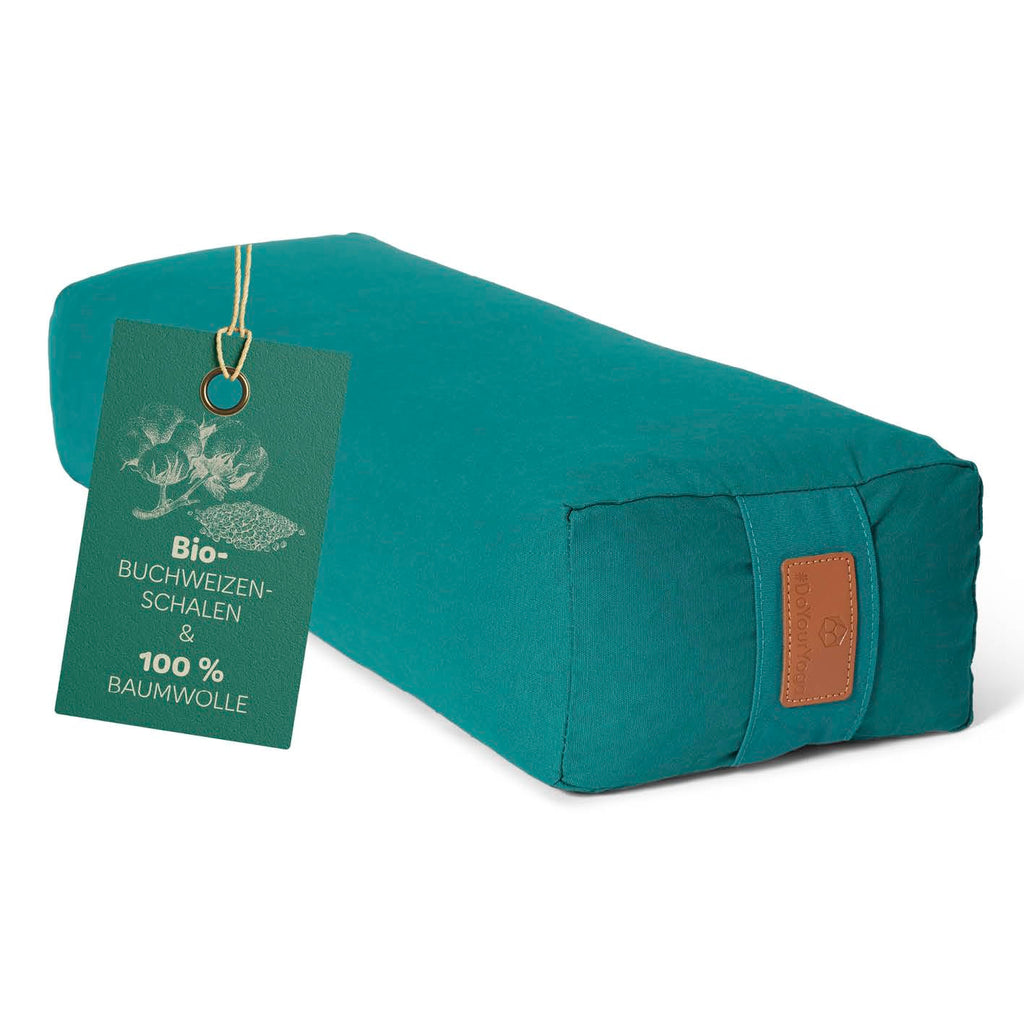 #DoYourYoga Yogabolster »Paravati« 67cm x 13cm | Gefüllt mit Bio-Dinkelspelz (KBA) oder Bio-Buchweizenschalen (KBA) | Yogakissen mit waschbarem Bezug | Sitzkissen & Zafukissen für Yin Yoga