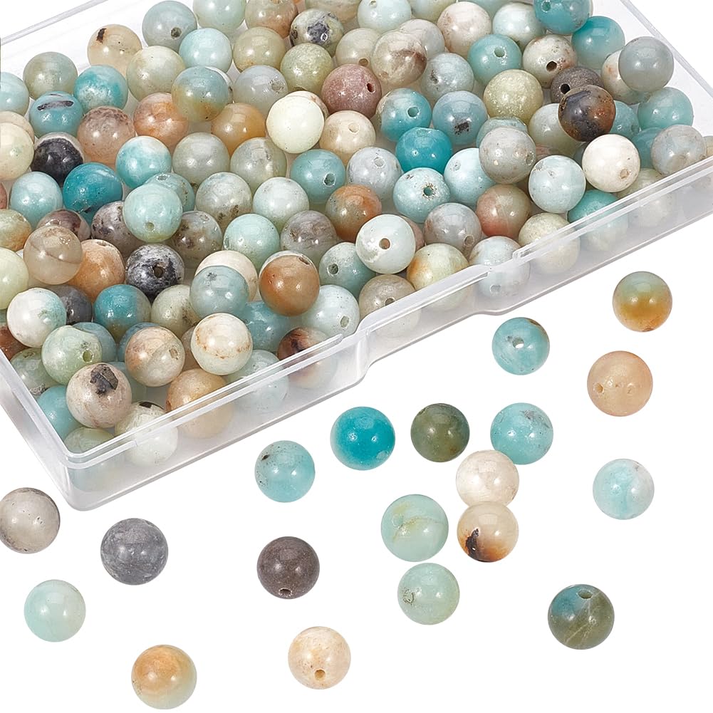 NBEADS Gemstone Beads Kunzite Beads Grade AB Round Natural Beads for Jewellery Making 1 Strand of 49 Pieces 8 mm