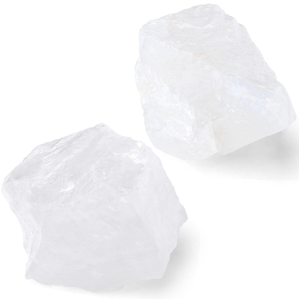 QINJIEJIE Citrin Kristall Große Kristall Rohstein 2 Stück 100% Natursteine Kristalle Raw Steine Premium Wasserstein für Meditation Reiki Dekosteine