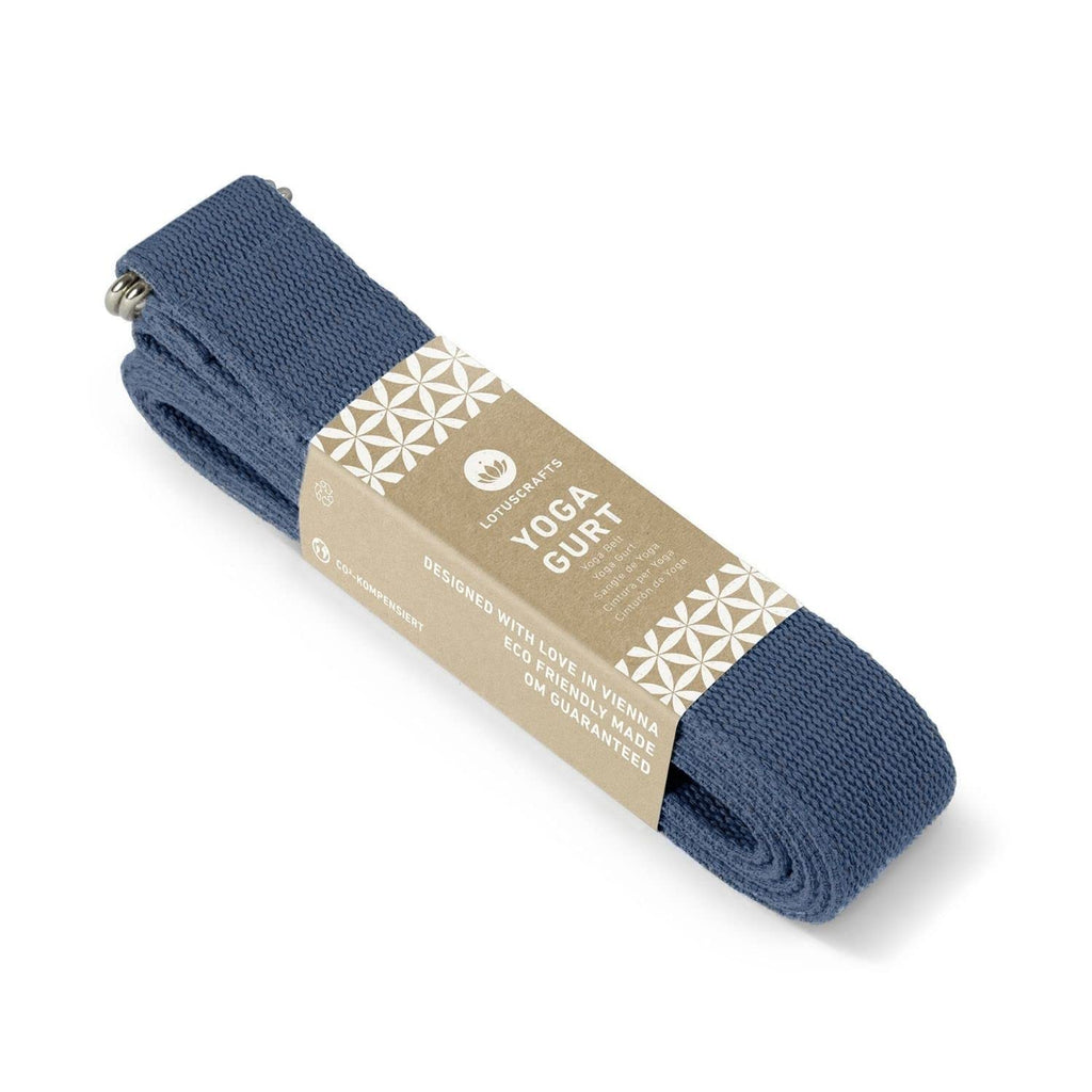 Lotuscrafts® Yogagurt 2,5 m - Yoga-Band zum Dehnen; 100% Bio-Baumwolle, Yogagurt Lang mit Verschluss aus Metall, Yoga-Strap für Einsteiger und Fortgeschrittene, 250 x 3,8 cm