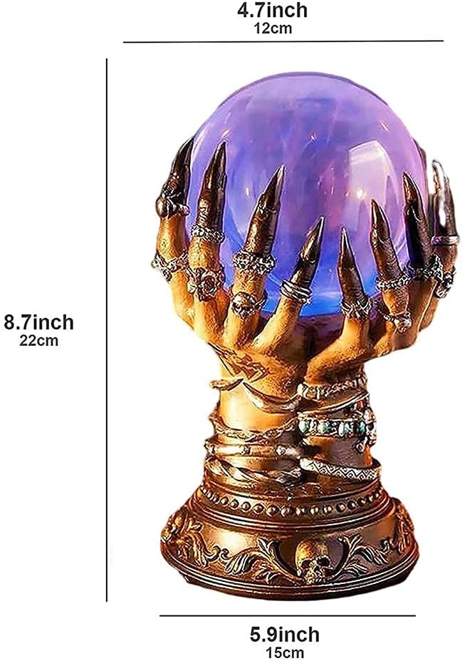 GDZTBS Halloween Kristallkugel Hexe Himmlische Kristallkugel Berührungsempfindliche Glas Blitzkugel Magische Kristallkugel Blinkende Kristallkugel für Halloween Dekoration