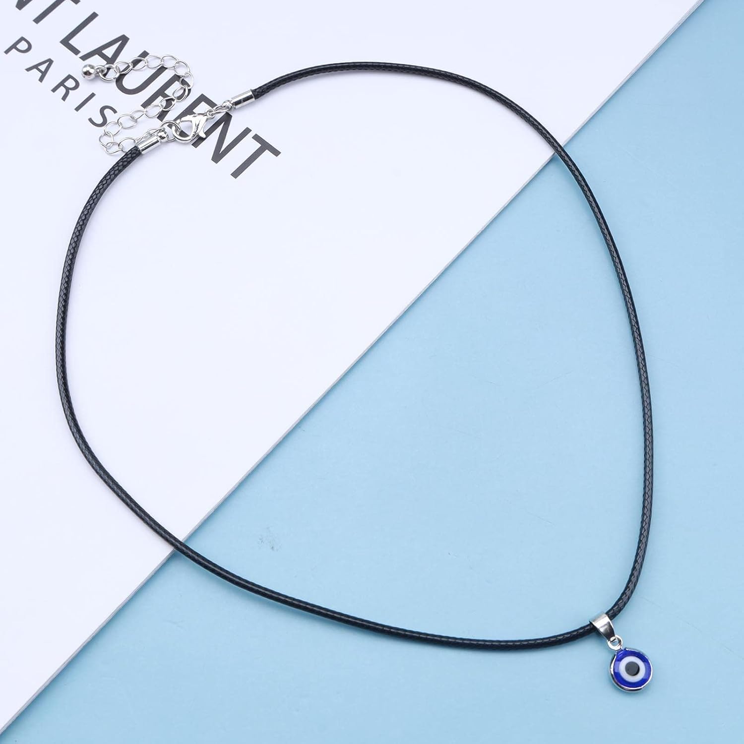 Yheakne Boho Leder Auge Choker Halskette Schwarzes Leder Halskette Blau Böse Auge Anhänger Halskette Glücksauge Halskette Kettenschmuck Für Frauen Und Mädchen Schutz Amulett Geschenke