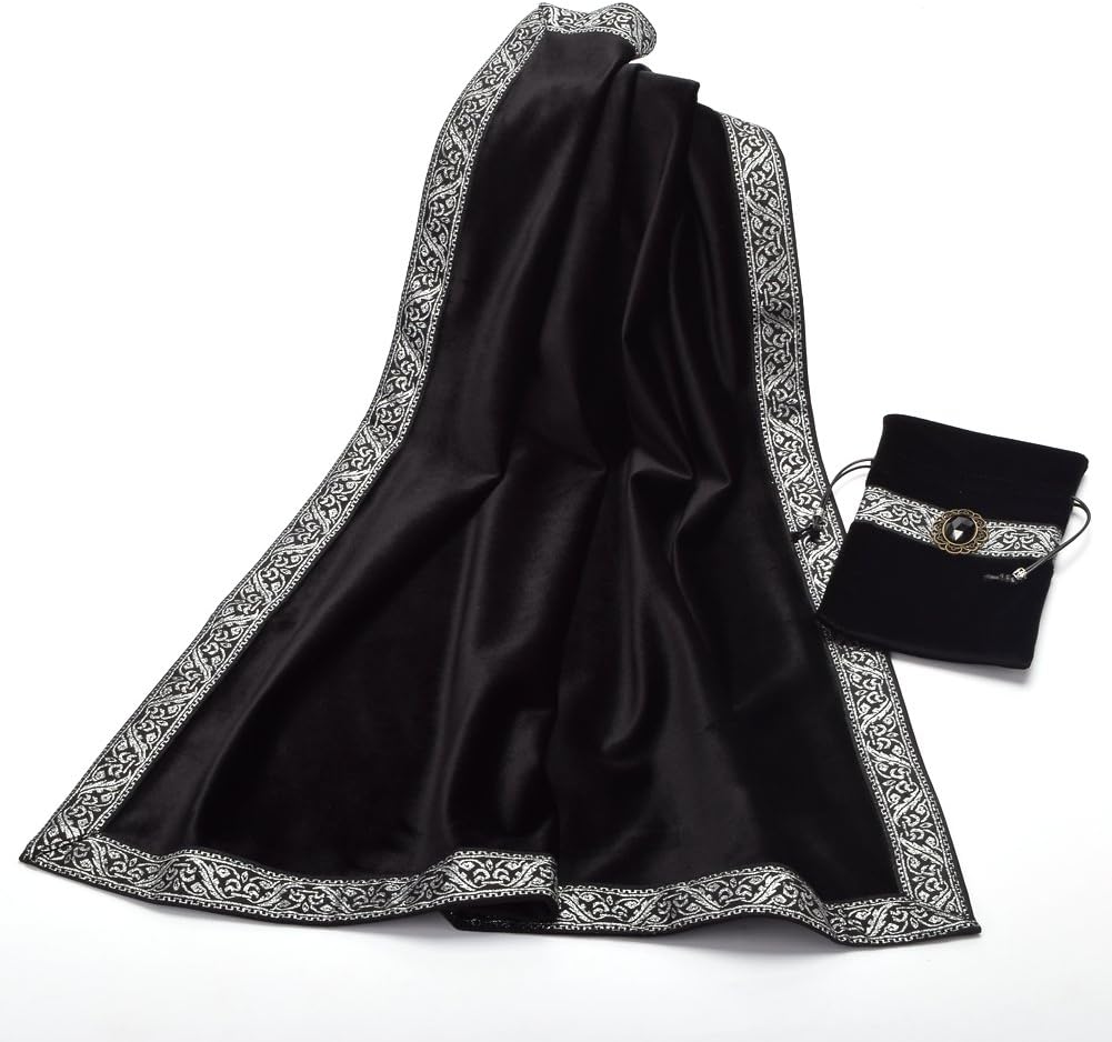BLESSUME Tarot Tischdecke Altar Tarot Tuch (Schwarz)