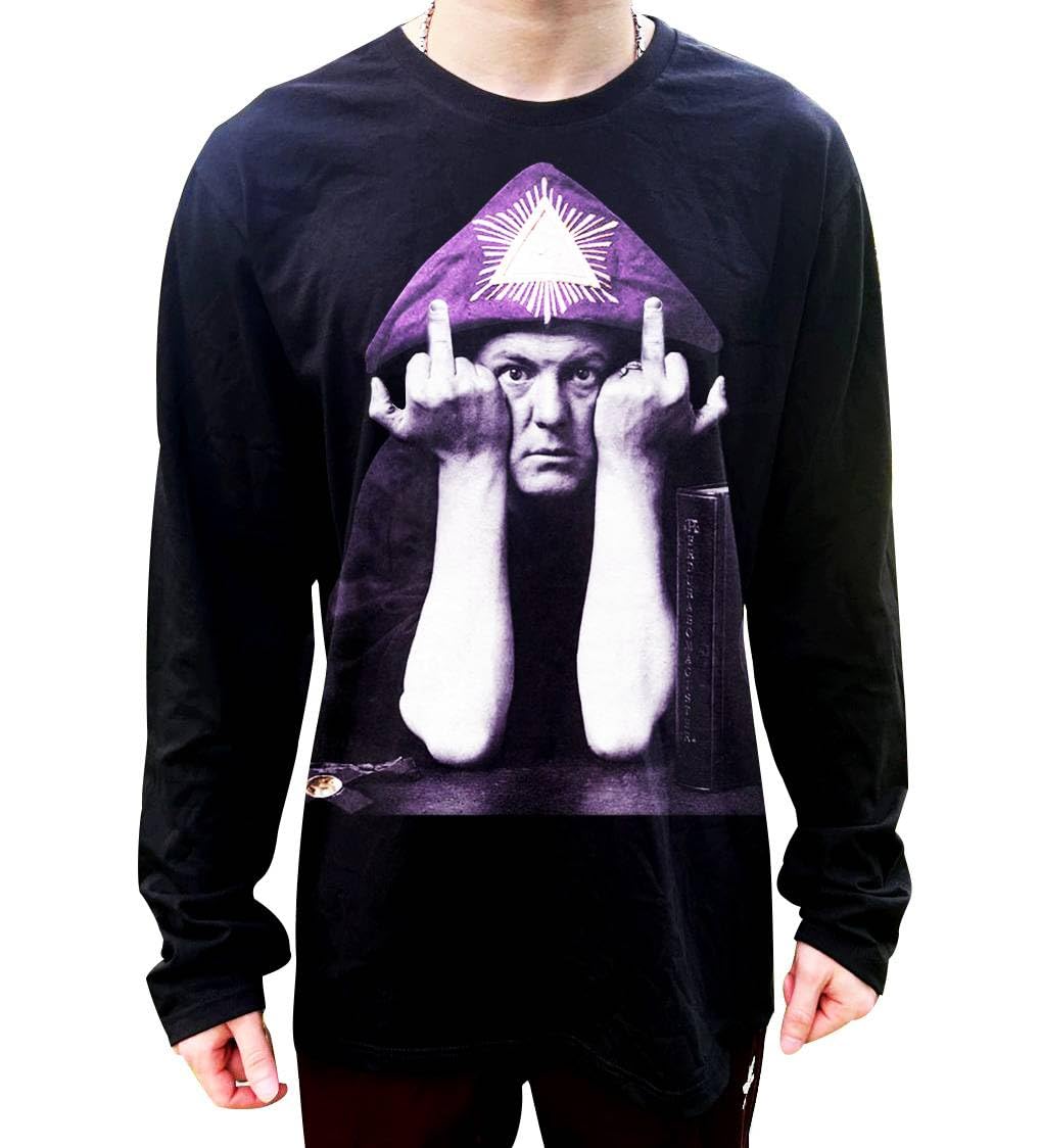 Aleister Crowley Black Sweater Long-Sleeve Shirt 666 Book of the Law Magick