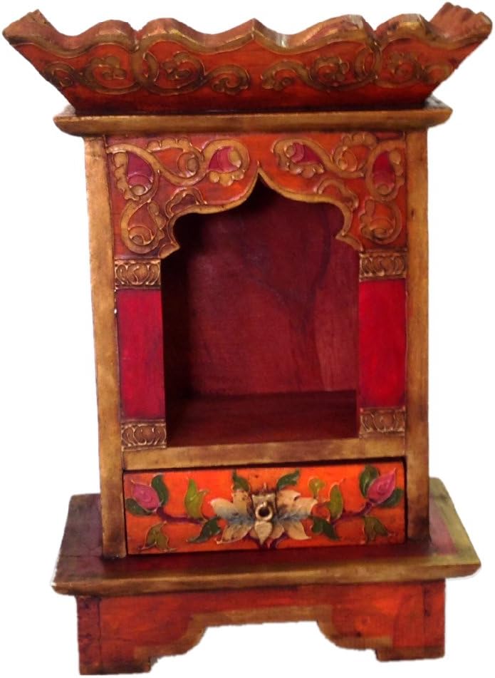 Altar - Table Altar - With Drawer - Wooden - Handmade Antique Style - 36 x 22 cm