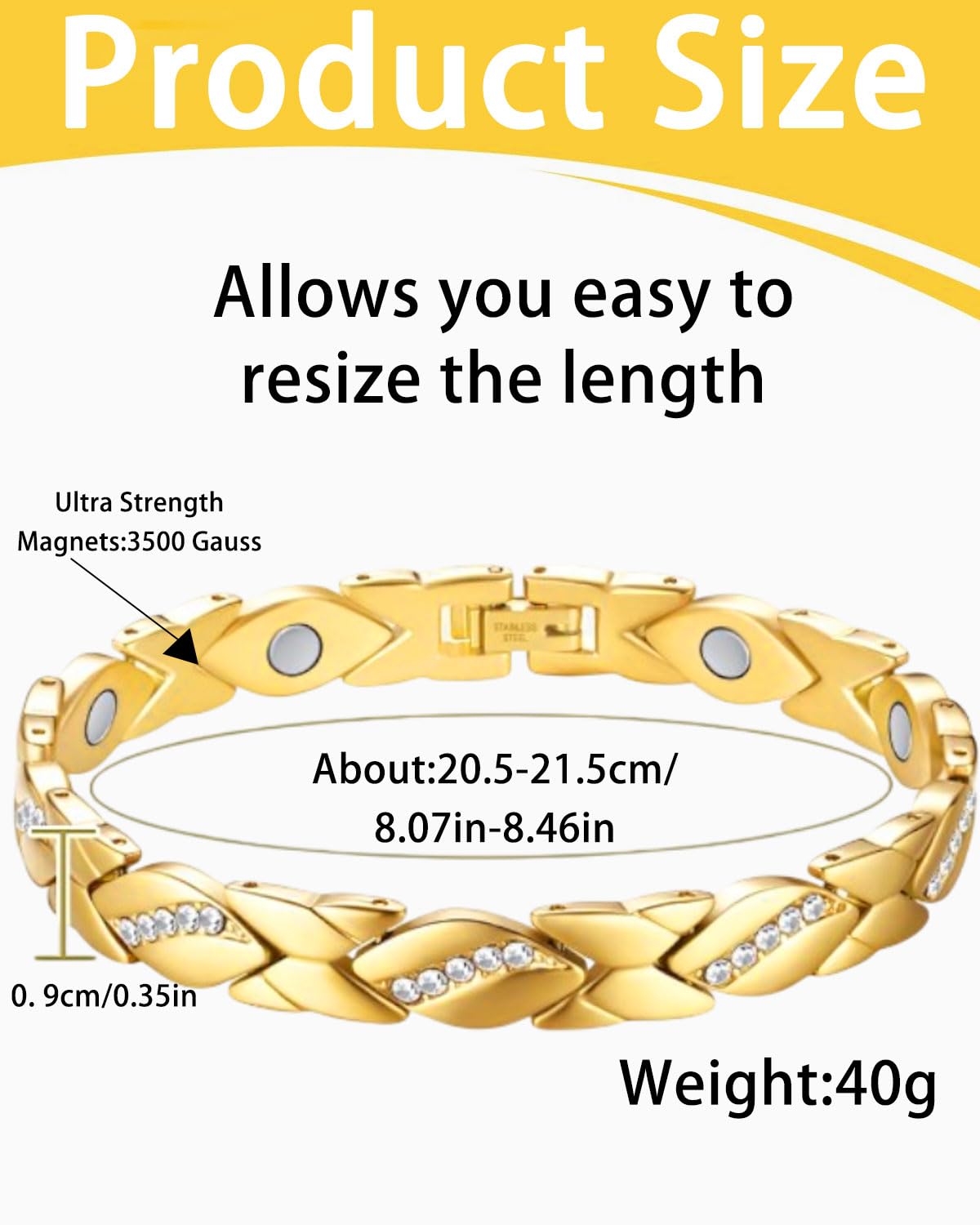 TPZORJX Magnetic Bracelet Women, Copper Bracelet Women's Health, Lymphatic Drainage Magnetic Bracelet Women Ultra Strong Magnets Titanium Steel Magnetic Adjustable Lymph Bracelet