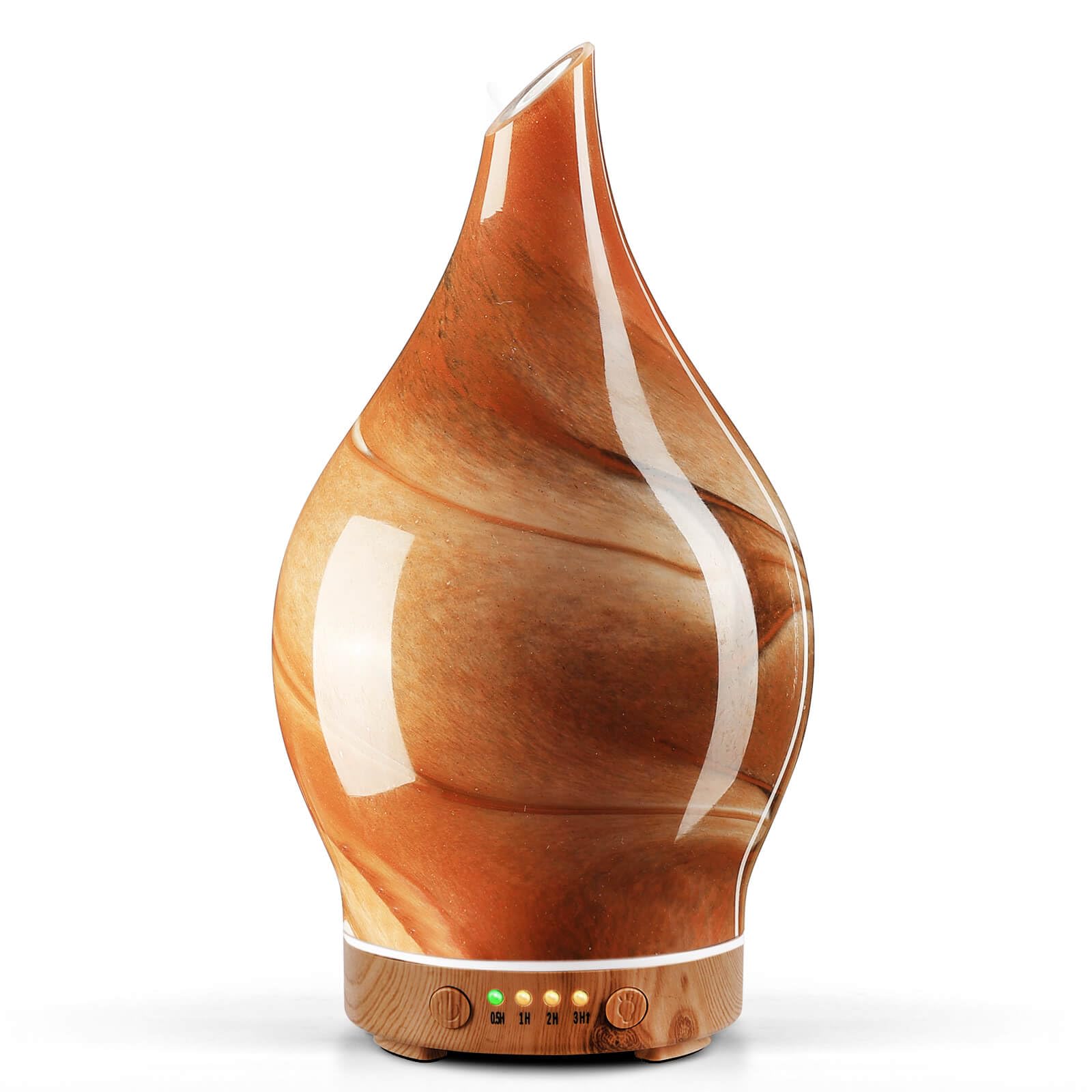 Porseme Aroma Diffuser Luftbefeuchter 150ml,Handgeblasen 3D Luftbefeuchter Ultraschall Leise 7 farbwechselnde LEDs Raumbefeuchter BPA Frei für Wohnung Yoga SPA mit Timer (Rose Gold)