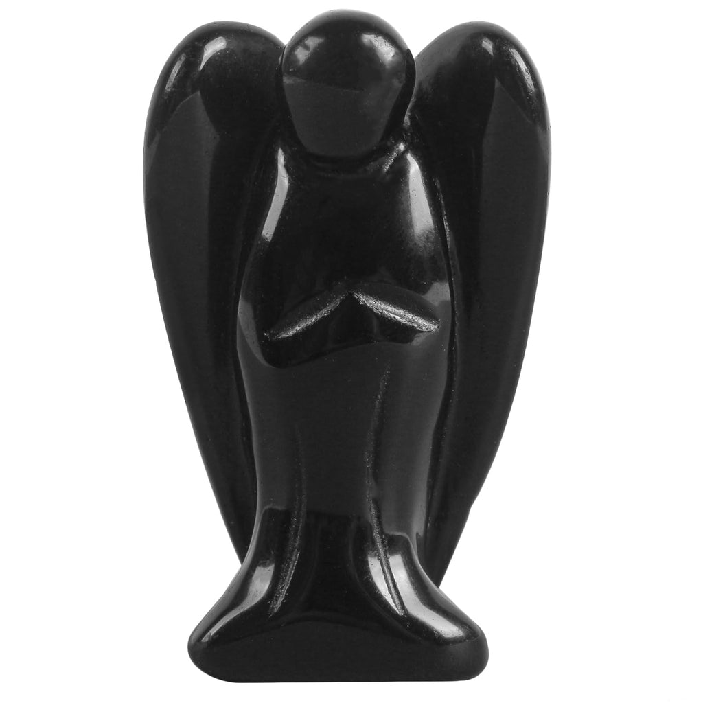Natural Kambaba Jasper Guardian Angel Statue, Hand Carved Stone Healing Crystal Bag Figures Decoration, 5 cm