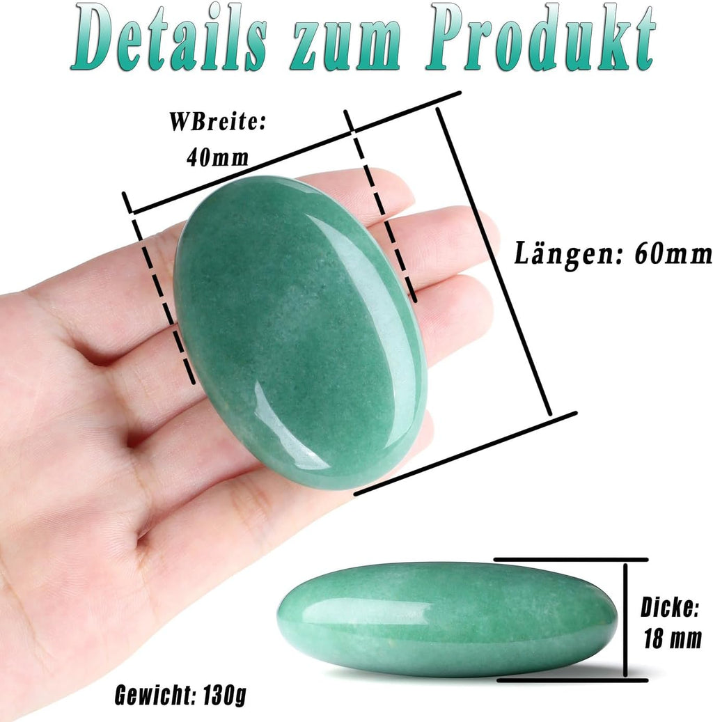 1 PCS 2.4" Grün Aventurin Edelsteine Groß, Kristall Oval Heilung Kristall für Reiki Heilung, Wiccan Lieferungen, Balancing Meditation Zubehör