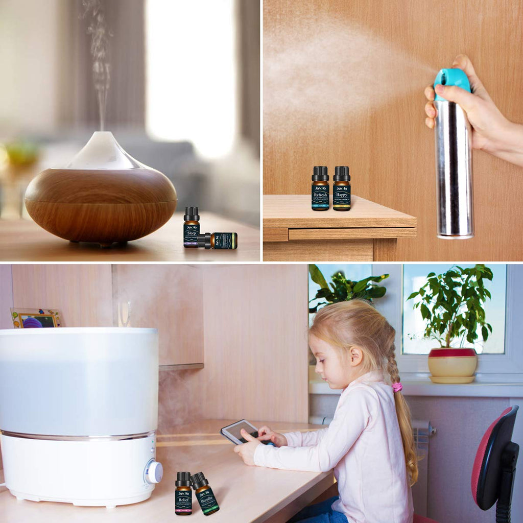Janolia ätherisches Öle Set, Upgrade-Paket,Reines Natürliche Duftöle Set für Diffuser Entspannung Schlaf verbessern