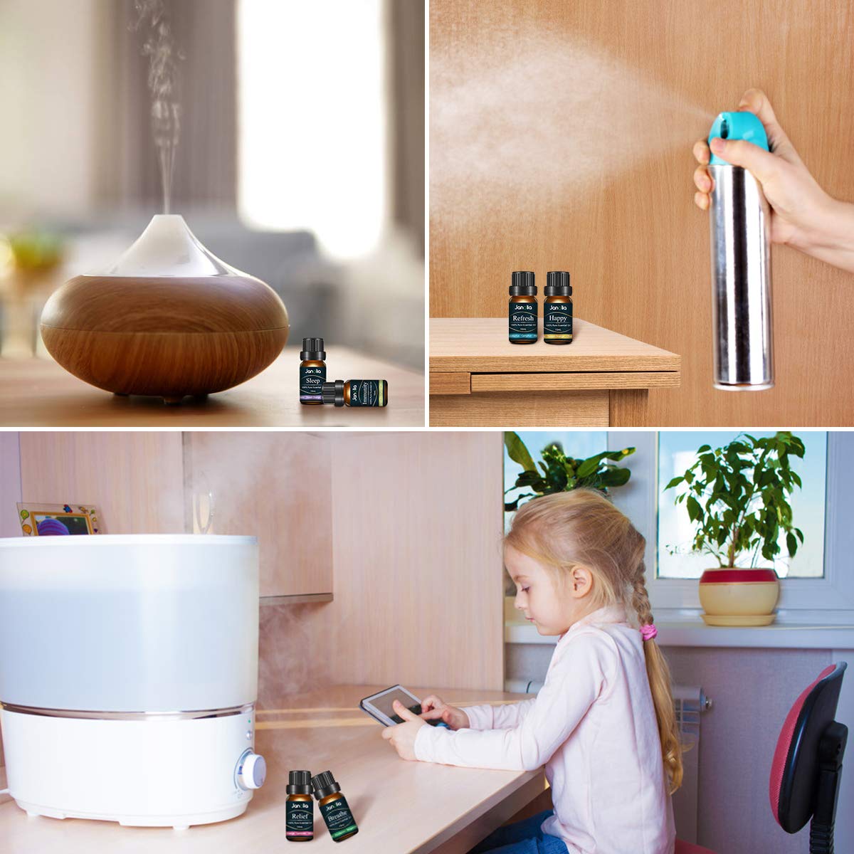 Janolia ätherisches Öle Set, Upgrade-Paket,Reines Natürliche Duftöle Set für Diffuser Entspannung Schlaf verbessern