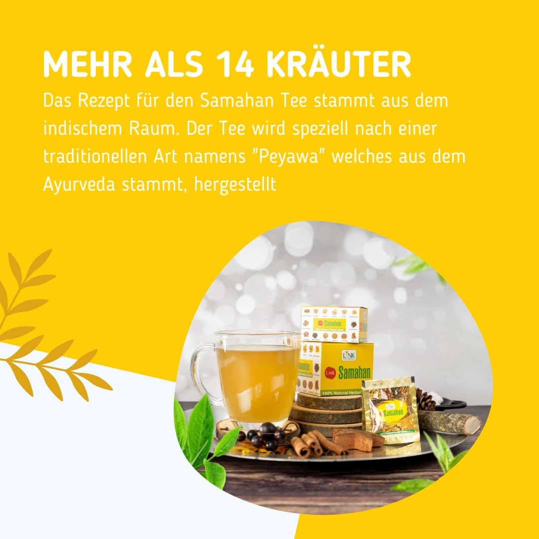 Link Natural Samahan Tee – Direktversand aus Deutschland – 100% Authentischer Ayurvedischer Kräutertee – 25 Beutel (100g)