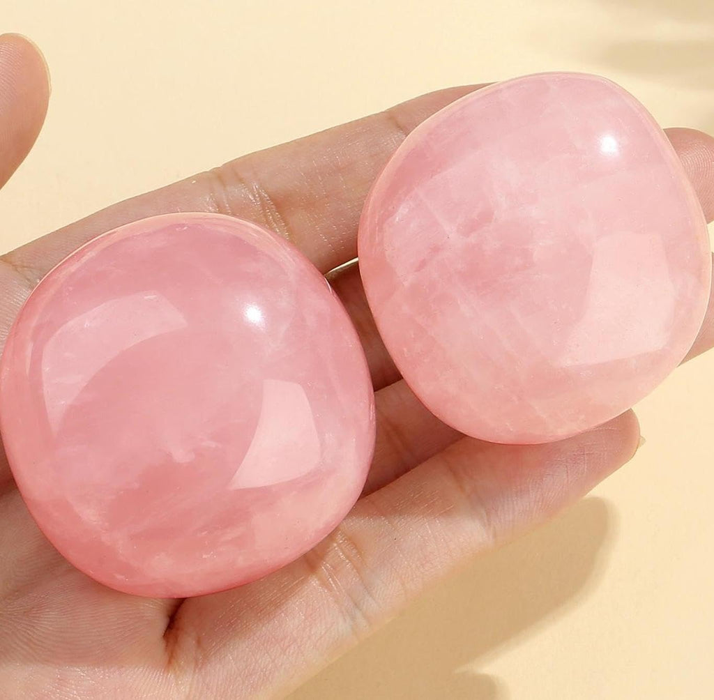 QINJIEJIE White Howlite Stones Natural Gemstone Large Crystals Polished Stone White Howlite 2 Pieces Crystal Stone Tumbled Stones Worry Stone Reiki Meditation