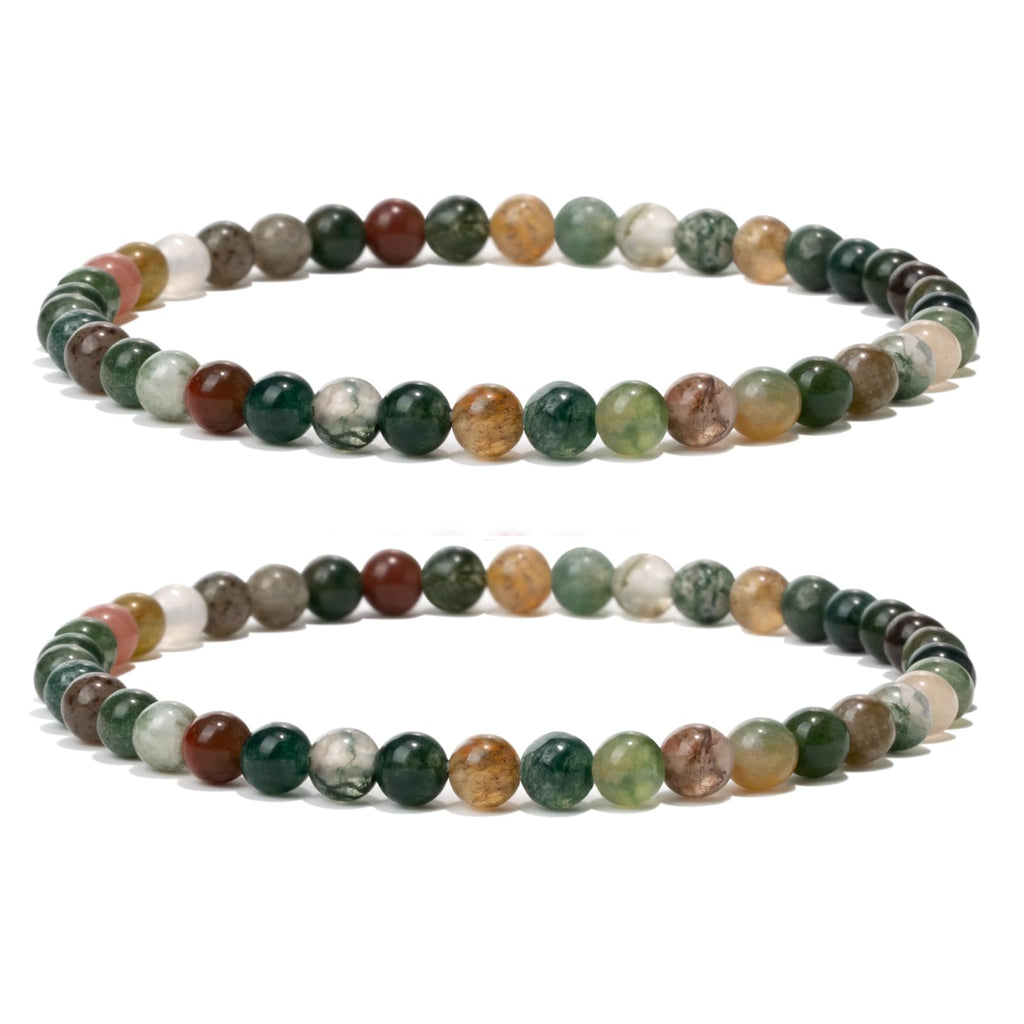 4 mm Stretch Bracelet Made of Real Natural Stone Beads, Healing Stone Bracelet, Yoga Bracelet for Women, Men, Lucky Bracelet, Friendship Bracelet, Replacement Beads Included