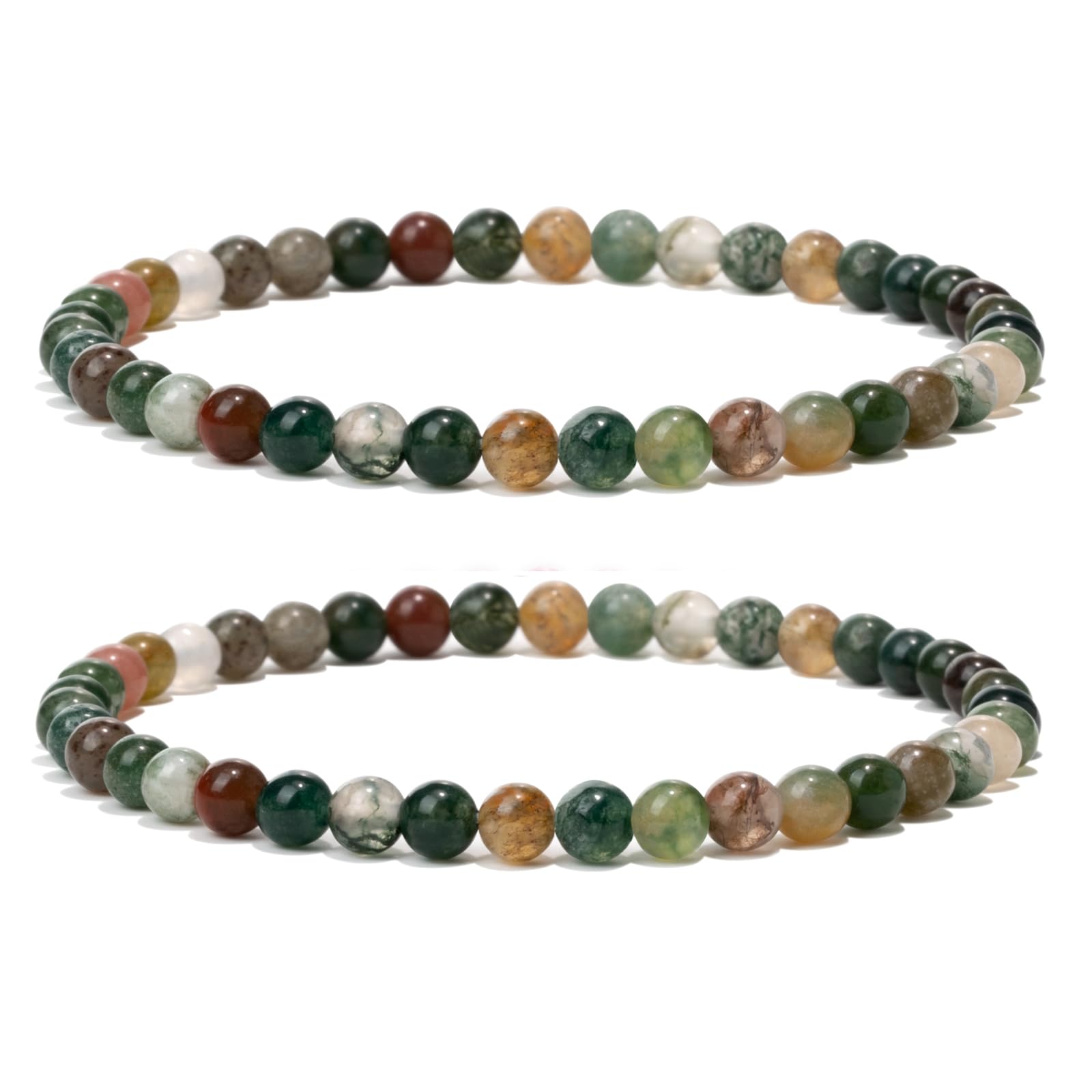 4 mm Stretch Bracelet Made of Real Natural Stone Beads, Healing Stone Bracelet, Yoga Bracelet for Women, Men, Lucky Bracelet, Friendship Bracelet, Replacement Beads Included