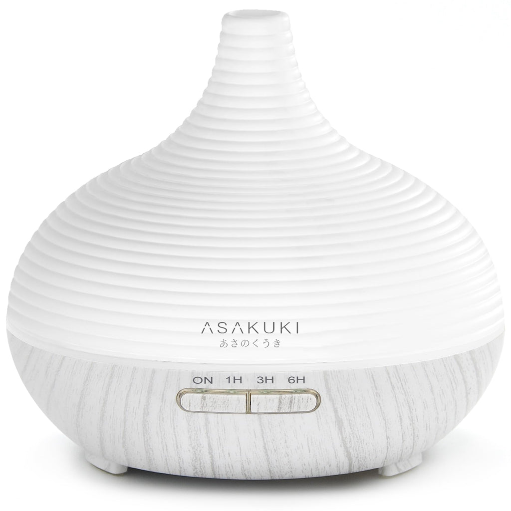 Asakuki Aroma Diffuser for Fragrance Oils, 300 ml Premium Ultrasonic Humidifier for Aromatherapy Oils with 7-Colour LED Light, BPA-Free for Bedroom, Office, Spa