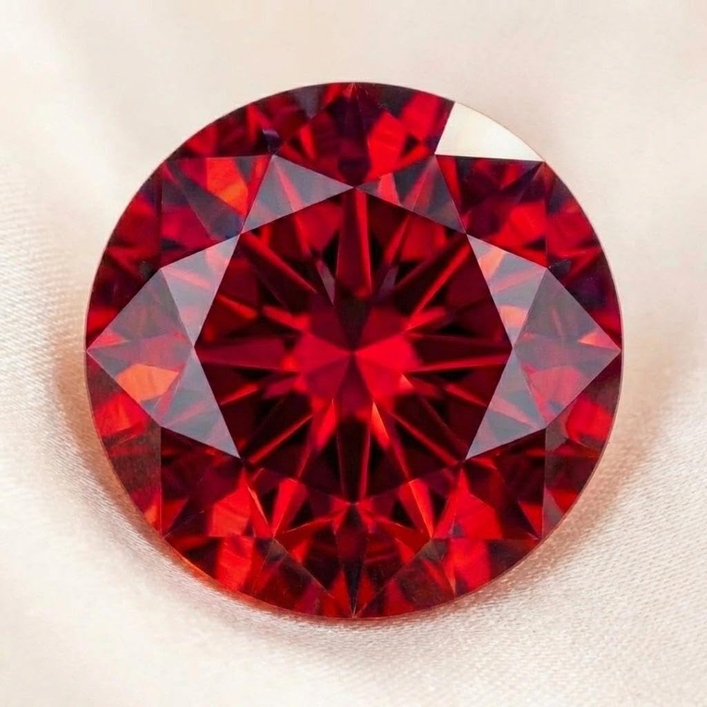 Rubin Stein, Künstlicher Ruby im Labor Gezüchtet, Rubinrot, 0,5–2,0 ct, Runder Brillantschliff, AGL-Zertifiziert, Loser Edelstein zur Schmuckherstellung (Ohrringe, Ringe, Halsketten)