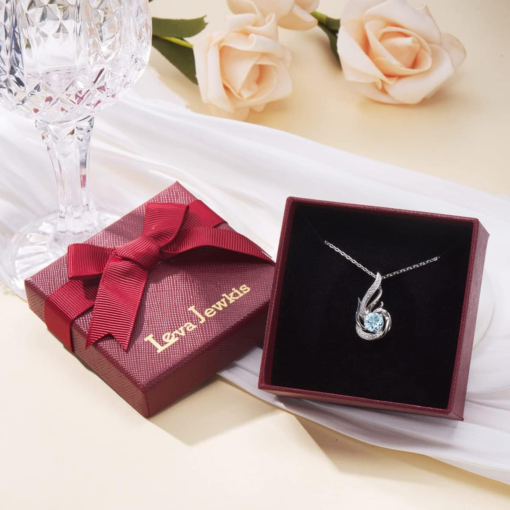 Sterling Silber Geburtsstein Halskette für Frauen erstellt oder echte Edelstein Phoenix Halsketten Geburtstag Jubiläum Schmuck Geschenke für Frauen Mädchen Mama, justierbare Kette