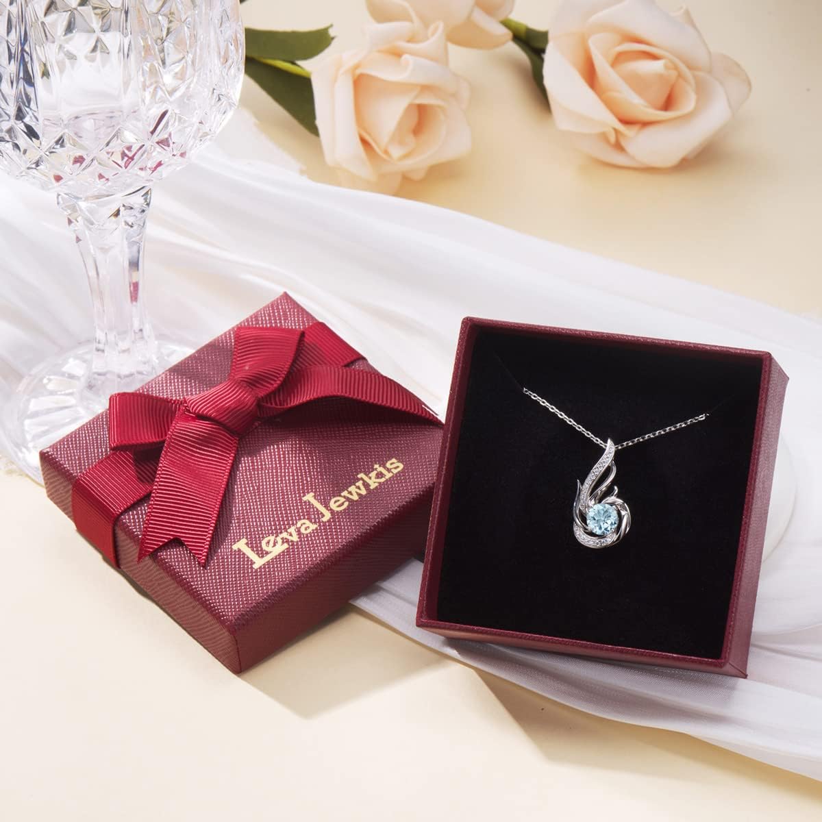 Sterling Silber Geburtsstein Halskette für Frauen erstellt oder echte Edelstein Phoenix Halsketten Geburtstag Jubiläum Schmuck Geschenke für Frauen Mädchen Mama, justierbare Kette