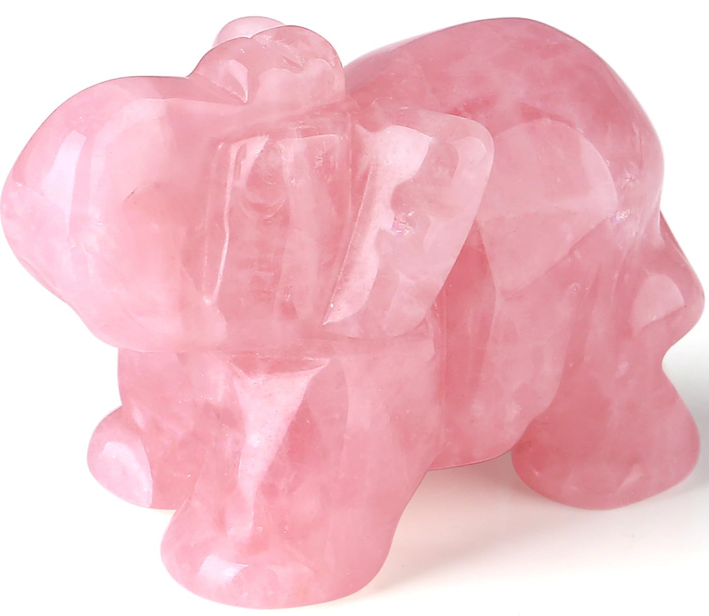 QINJIEJIE Amethyst Elephant Decor Statue Crystals Healing Stones Crystal | Pocket Figurines Cute Ivory Wedding Anniversary Sculpture Gemstones Home Office Desk Purple Decor Elephant Gifts for Women