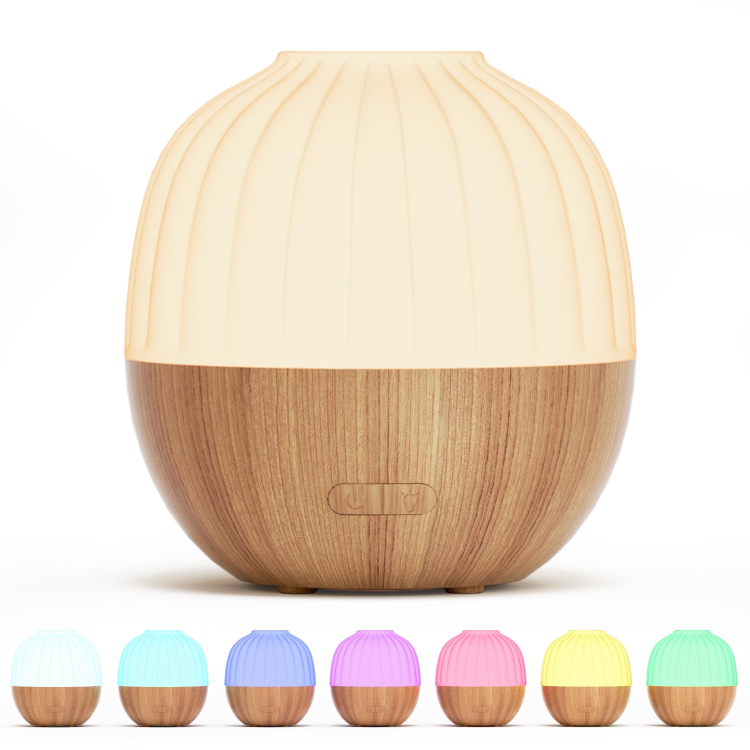 SALKING Aroma Diffuser, 100 ml Small Ultrasonic Aromatherapy Diffuser for Essential Oils, with Automatic Shut-Off Function, Warm White Light, White Wood Grain Diffuser for Home, Office or Yoga