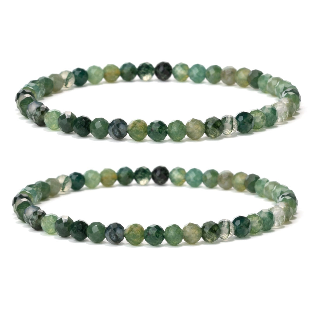 4 mm Stretch Bracelet Made of Real Natural Stone Beads, Healing Stone Bracelet, Yoga Bracelet for Women, Men, Lucky Bracelet, Friendship Bracelet, Replacement Beads Included