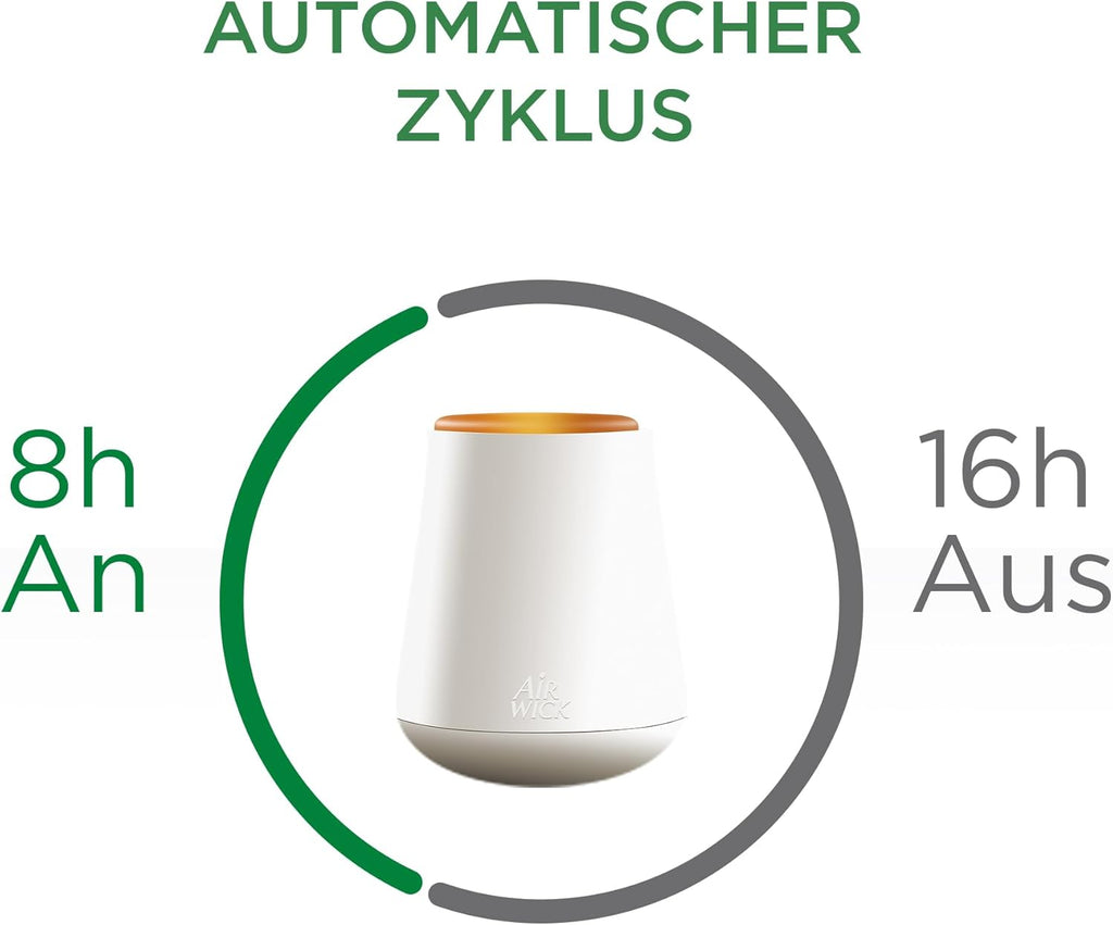 Air Wick Aroma-Öl Flakon Starter Set - Diffuser mit 2 Nachfüllern - Aromatherapie - Duft: Beruhigende Rose - Floraler Raumduft mit ätherischen Ölen - 2 x 20 ml Öl + Gerät in Weiß