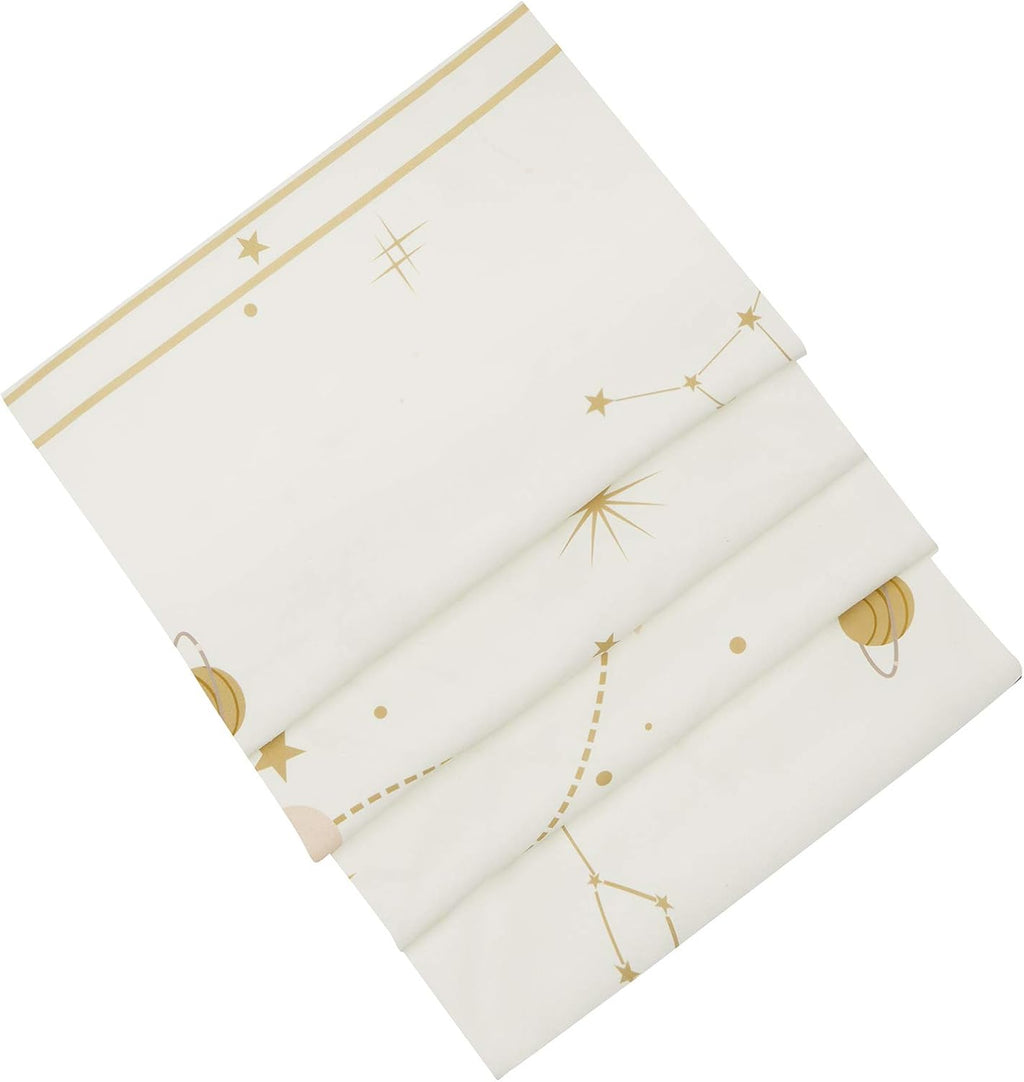 Yugarlibi Mondphasen Wandteppich Mysteriöser Konstellation Sternenhimmel Tarotkarten Wandbehang Ästhetische Retro Astrologie Wandkunst für Schlafzimmer Wohnzimmer Beige 150x130cm