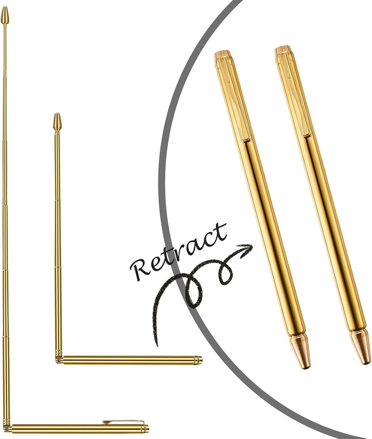 Jadive 3 Stück Wünschelruten Kupfer und Wünschelruten Pendel für Geisterjagd Energieheilung Wünschelwasser inklusive 2 Einziehbare Wünschelruten mit Kupfer Griff und 1 Pendel Anhänger (Gold)