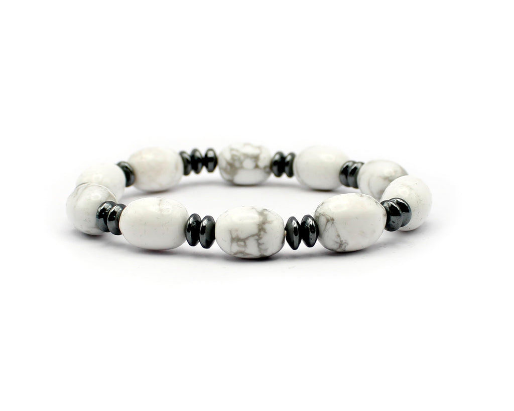 Handgefertigte Armband-Kollektion aus echten Edelsteinen und Hämatin, barockes Design