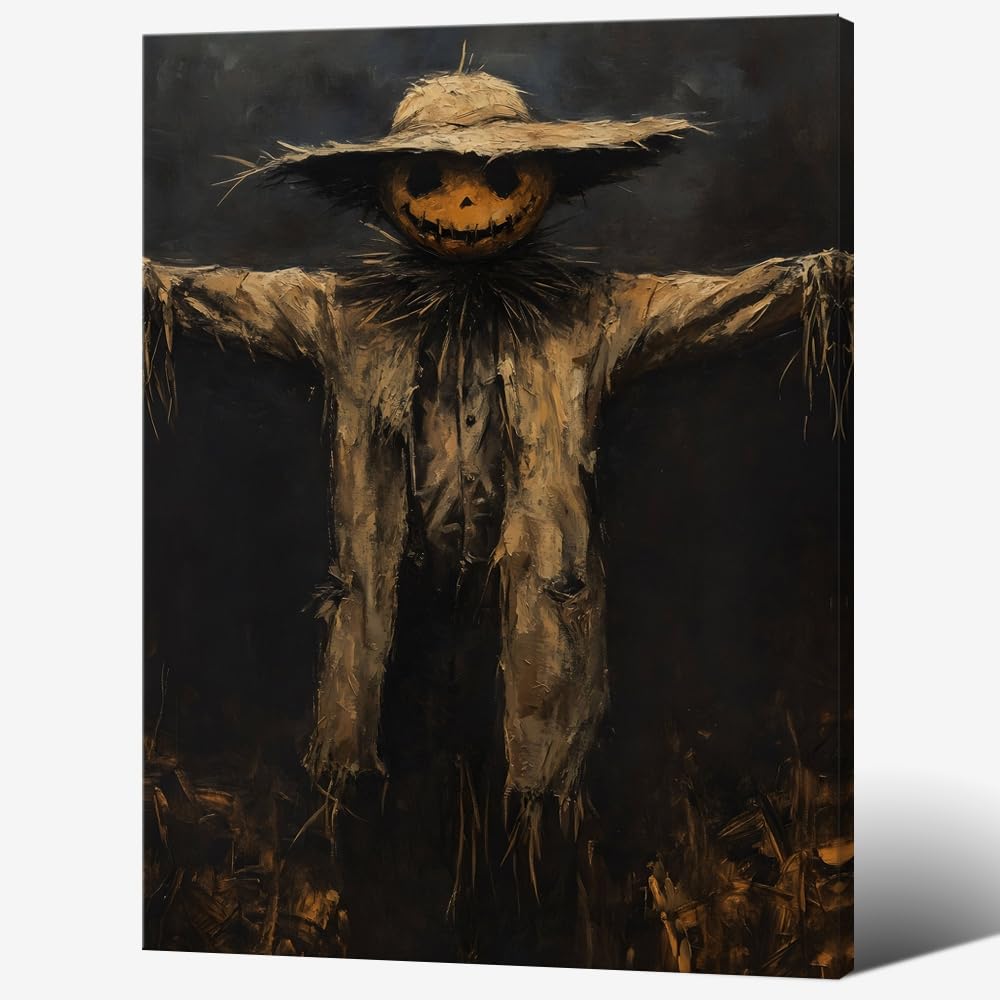 incstirup Vintage Moody Halloween Wall Art Raven-Crow Poster For Farmhouse Cottage Gothic Wall Decor-Dark Academia Art Canvas Print Picture For Room Bedroom Halloween Decor