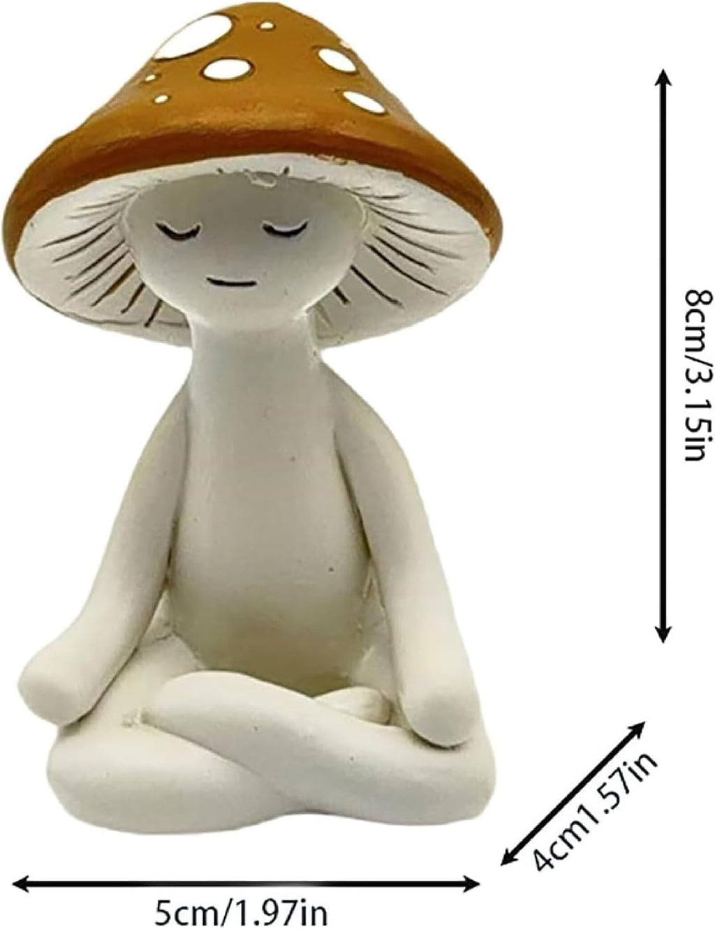 Meditation Mushroom Resin Statue, Cute Yoga Mushroom Figurine | Small Mushroom Zen Tabletop Decor, 1.97 * 1.57 * 3.15 Inch, for Garden Yard Home Patio Office Decoration