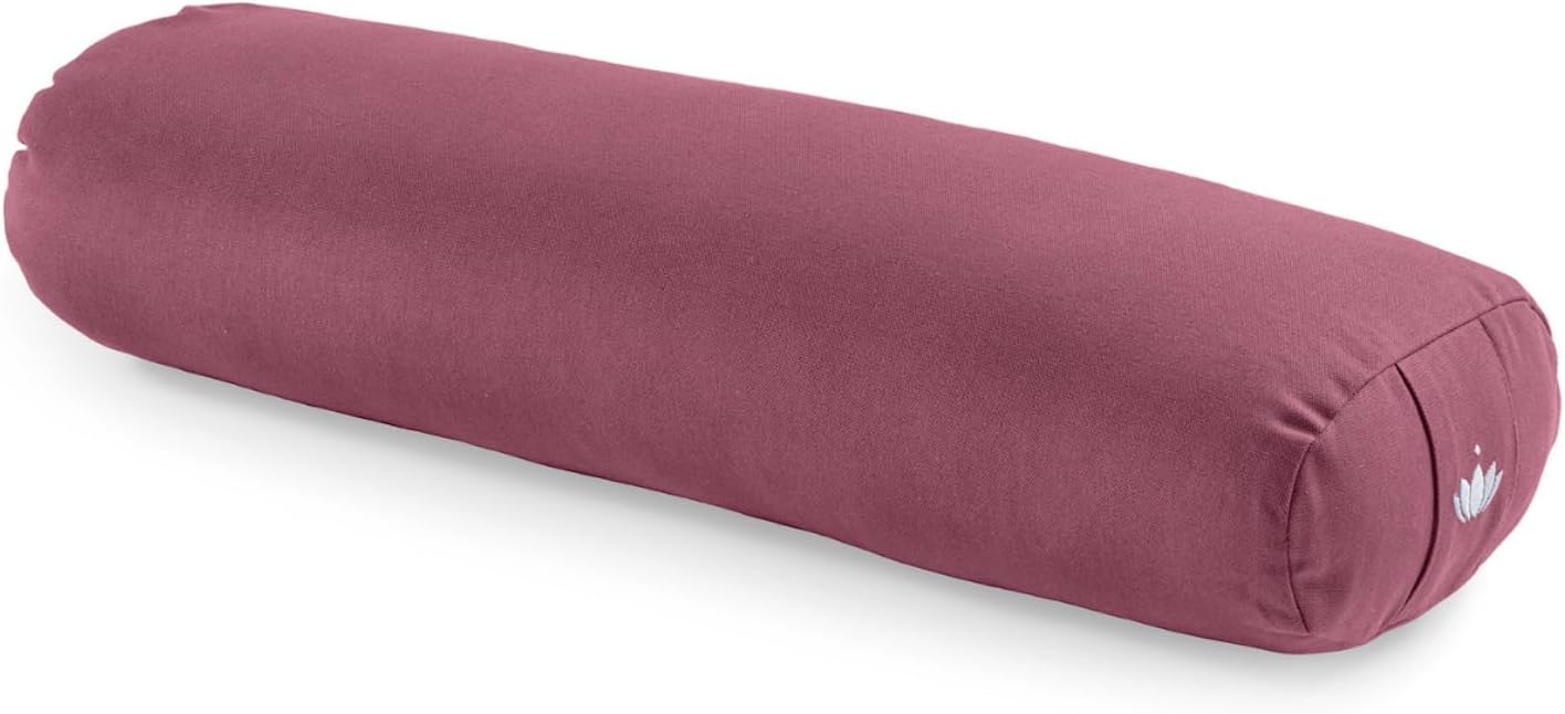 Lotuscrafts® Bolster Yoga Bolster for Yin, 100% Kapok Filling, Washable Cotton Cover, Cushion for Restorative Yoga Exercises