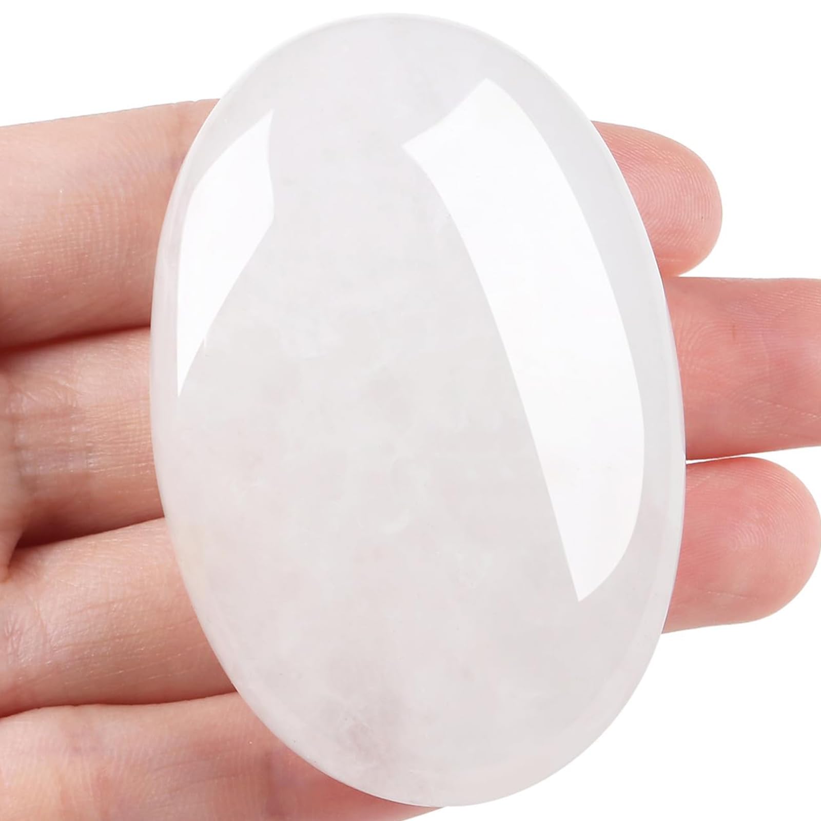 XIANNVXI 2.4 Inch Large Crystals Moonstone Gemstones Worry Stones Natural Labradorite Polished Oval Palm Bag Stone Healing Crystal Energy Stone Spiritual Gifts 1 Piece