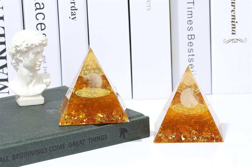 XIANNVXI Citrine Pyramid Gemstones Large Citrine Stone Crystal Natural Healing Crystals Yellow Pyramids Reiki Esoteric Gifts 2.4 Inches