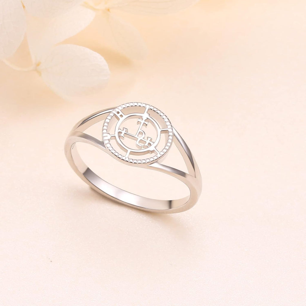Sigil of Lilith Statement-Ring S925 Sterling Silber Sigil of Lilith Statement-Ring Geschenke für Frauen Männer