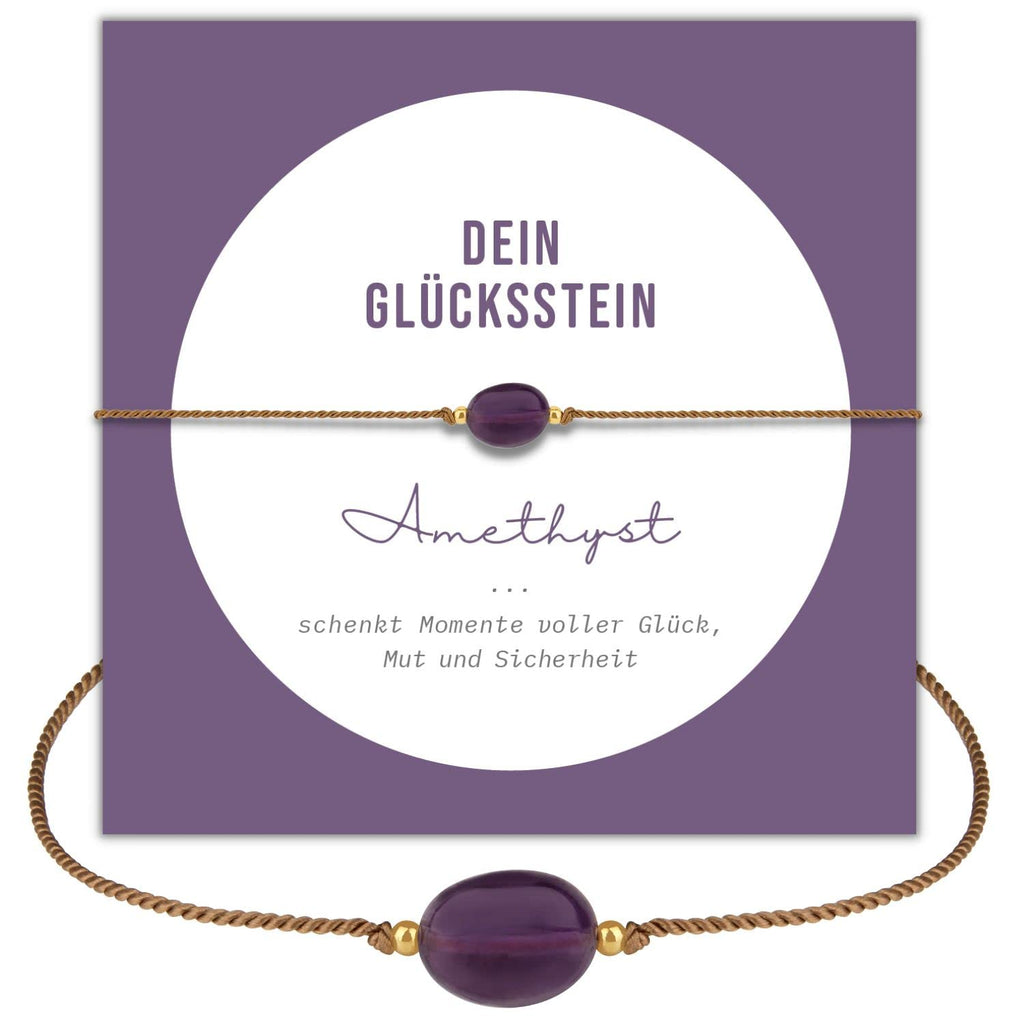 happymaker - Rosenquarz Armband Damen, handgemacht in Deutschland, Edelstein Armband rosa mit vergoldeten Perlen, Geschenkverpackung als Kraftgeber Geschenk für Frauen und Mädchen