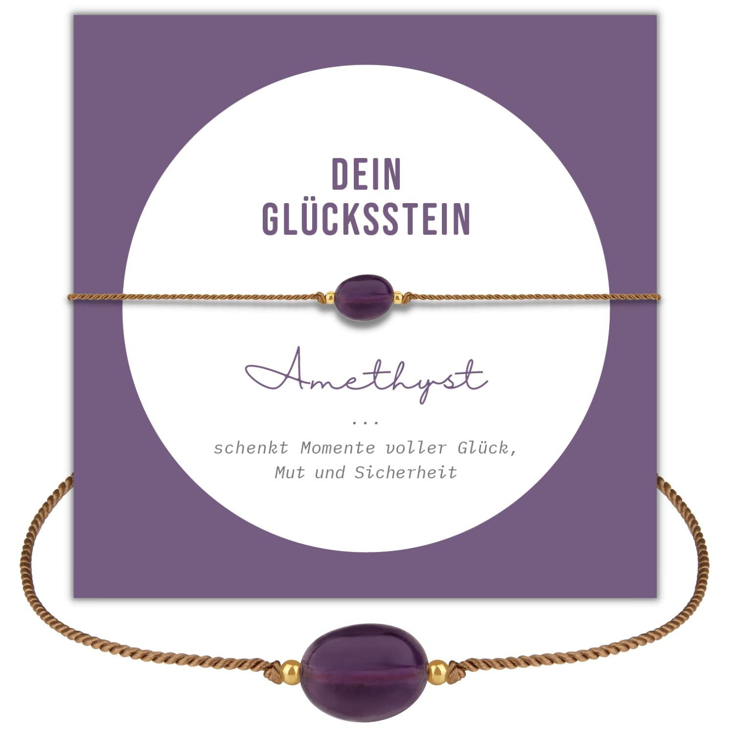 happymaker - Rosenquarz Armband Damen, handgemacht in Deutschland, Edelstein Armband rosa mit vergoldeten Perlen, Geschenkverpackung als Kraftgeber Geschenk für Frauen und Mädchen