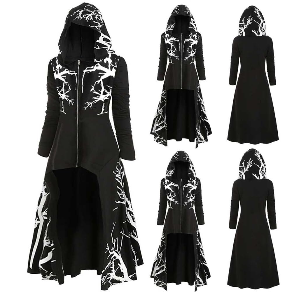 diffstyle Women Moon Gothic Witchcraft Punk Vintage Casual Long Hoodies Top Sweatshirt