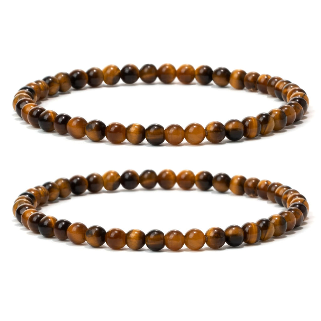 4 mm Stretch Bracelet Made of Real Natural Stone Beads, Healing Stone Bracelet, Yoga Bracelet for Women, Men, Lucky Bracelet, Friendship Bracelet, Replacement Beads Included
