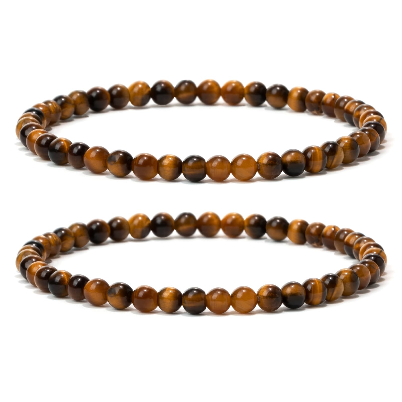 4 mm Stretch Bracelet Made of Real Natural Stone Beads, Healing Stone Bracelet, Yoga Bracelet for Women, Men, Lucky Bracelet, Friendship Bracelet, Replacement Beads Included