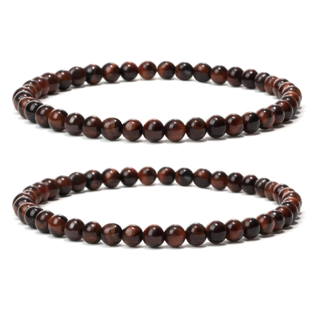 4 mm Stretch Bracelet Made of Real Natural Stone Beads, Healing Stone Bracelet, Yoga Bracelet for Women, Men, Lucky Bracelet, Friendship Bracelet, Replacement Beads Included
