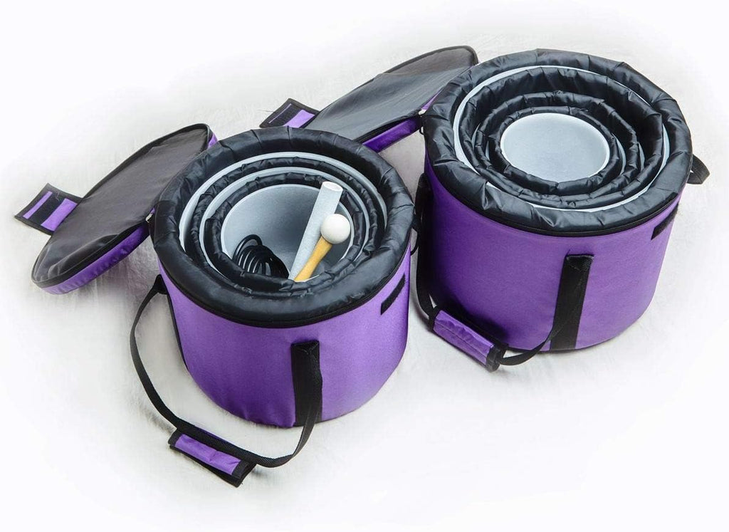 KVKA Kristall-Klangschalen Set, 6-12 inch 432Hz Weiß Frosted Quarz Chakra Sound Healing Klangschalen für Meditation Yoga Entspannung Stressabbau mit Tragetasche