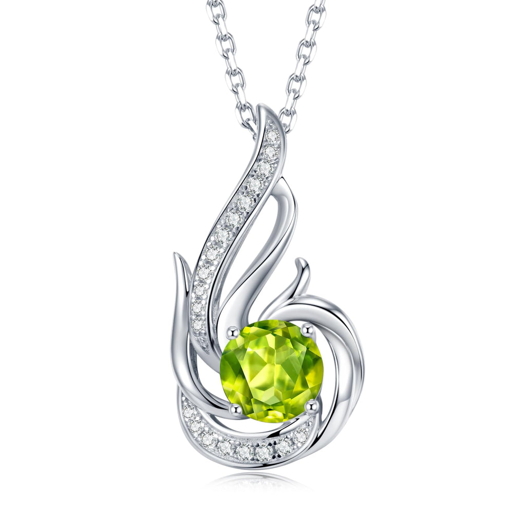 Sterling Silber Geburtsstein Halskette für Frauen erstellt oder echte Edelstein Phoenix Halsketten Geburtstag Jubiläum Schmuck Geschenke für Frauen Mädchen Mama, justierbare Kette