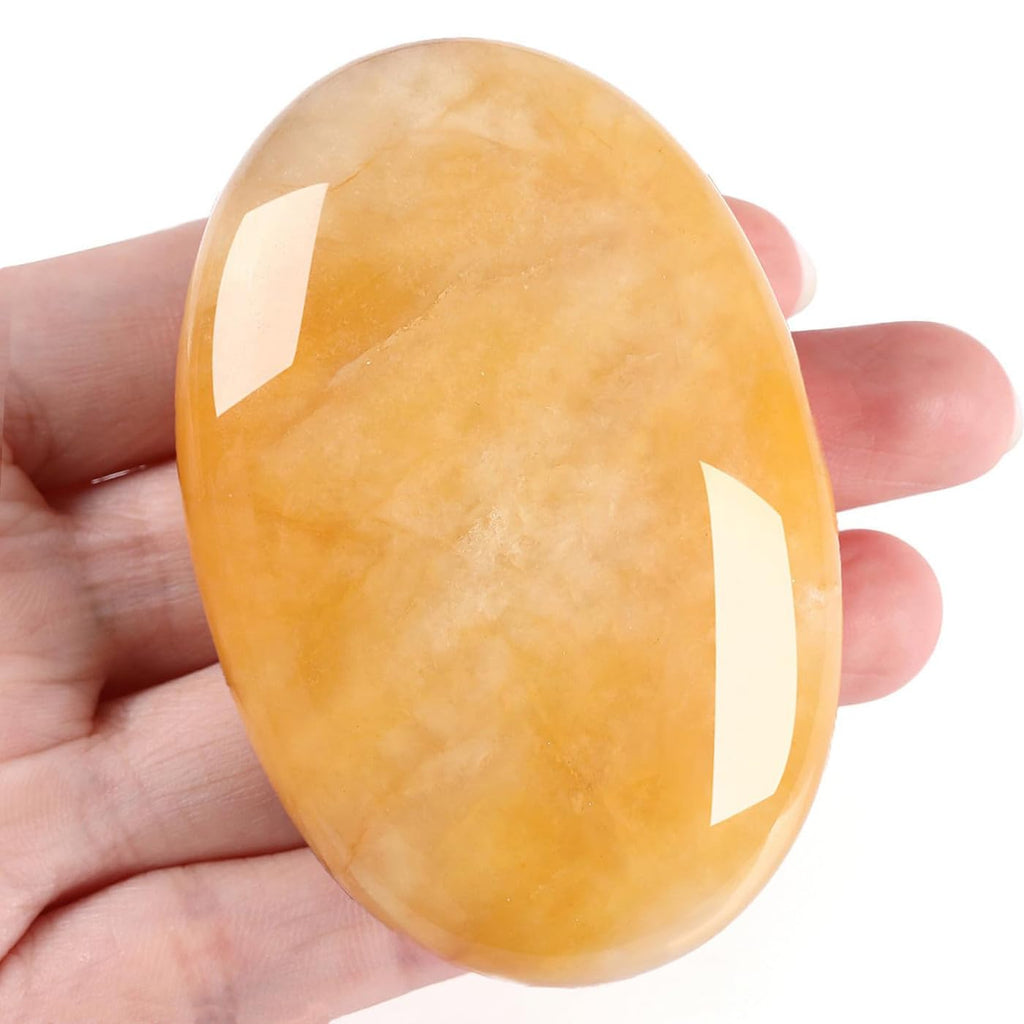 XIANNVXI 2.4 Inch Large Crystals Moonstone Gemstones Worry Stones Natural Labradorite Polished Oval Palm Bag Stone Healing Crystal Energy Stone Spiritual Gifts 1 Piece