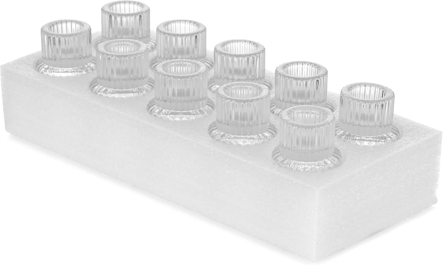 Romadedi Glass Candle Holder for Taper Candles - Set of 20 Small Taper Candle Holders Wedding Table Decoration for Taper Candle Dining Table Party Christmas Advent Living Room Vintage Decoration