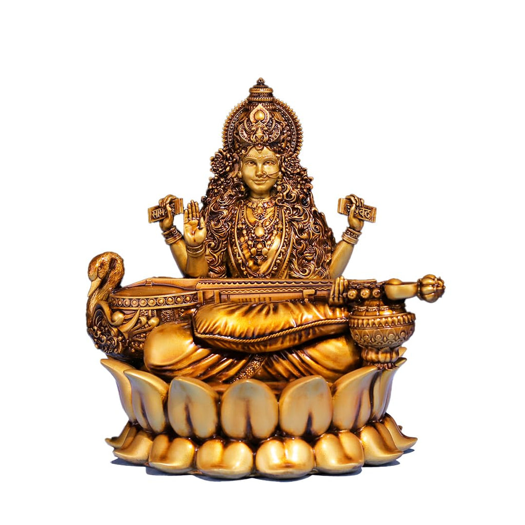 Artarium Kali MATA Statue 4 Inch Antique Gold Finish, Kali Maa Idol, Hindu Goddess Murti for Car Dashboard, Home Temple, Pooja Mandir, Office Desk, Meditation Altar & Spiritual Gift