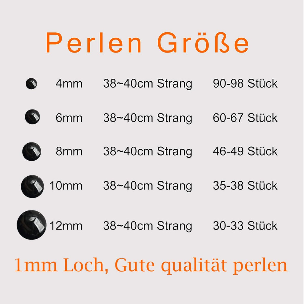 Natural Semi-Precious Stones Beads for Threading 38 cm String Round 4 6 8 10 12 mm