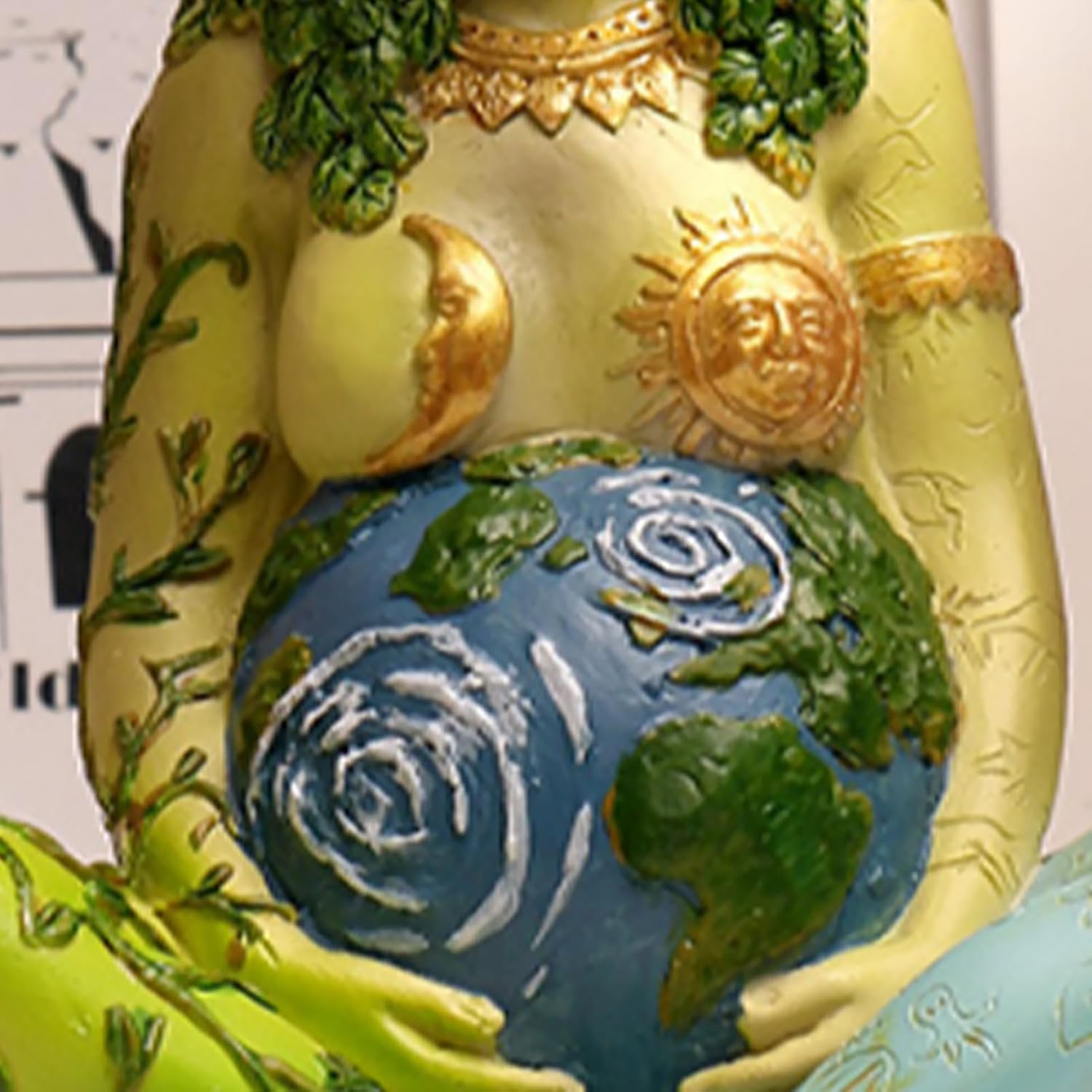 17,8 cm Mutter Erde Statue,Millennial Gaia Göttin Statue,Kunstharz Kunststatue,Handbemalte Heilfigur,aus Feinstem Harz Gegossen,Wunderschön Geformtes Design,für Zuhause,Kunstraum,Garten,Freien